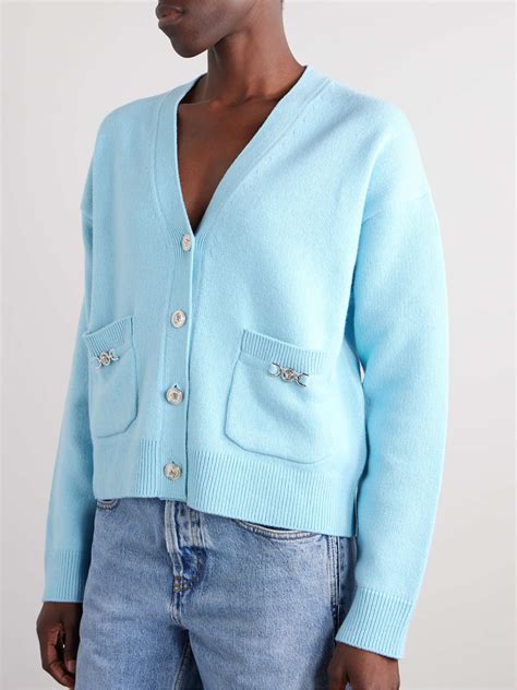 VERSACE Embellished cashmere cardigan 